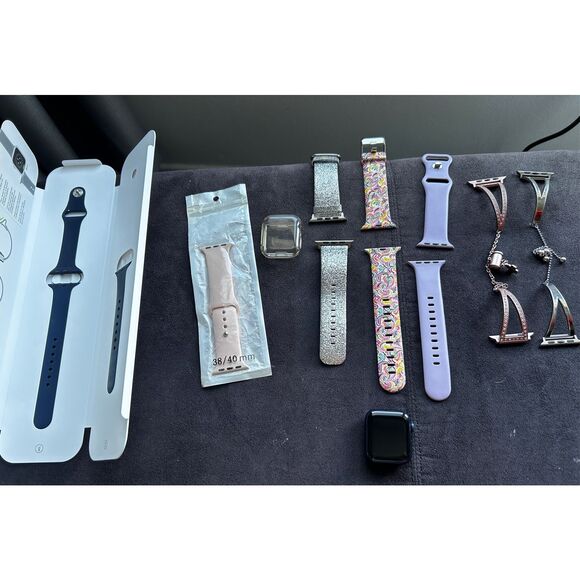 Apple Watch 6 40mm blue with blue band and other bands - Picture 1 of 5